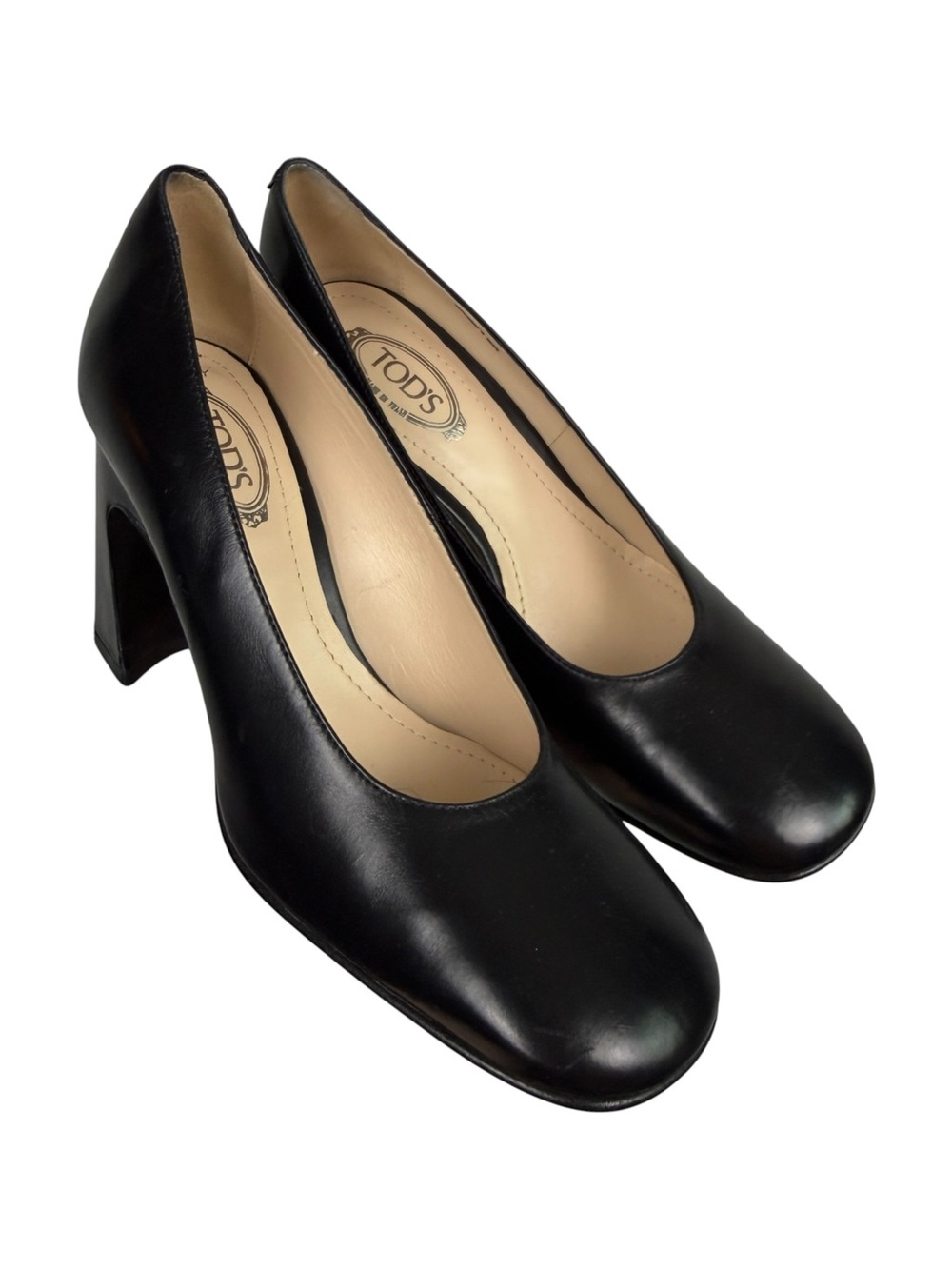 TOD’S 2024 Black Leather Round Toe Classic Pumps - Picture 2 of 8